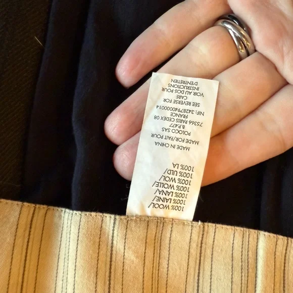 Ralph Lauren Double RL Black/Olive Broken Herringbone Straight Leg Trousers - Picture 8 of 10